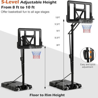 FITMAN FM-M020 Adjustable Portable Basketball Stand