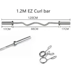 4ft 1.2m Olympic EZ Curl Barbell