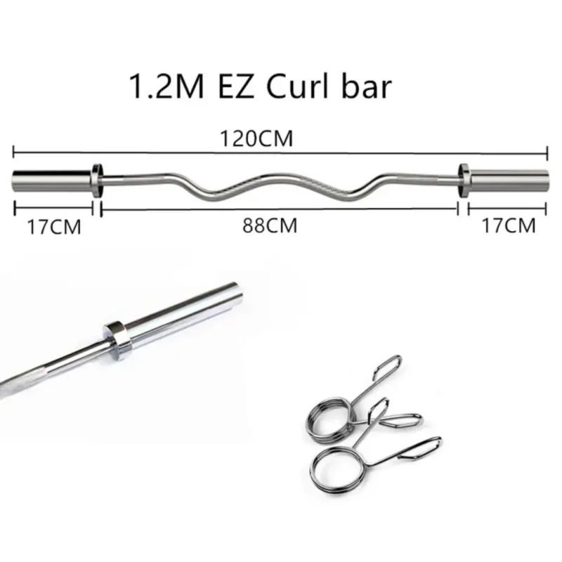 4ft 1.2m Olympic EZ Curl Barbell