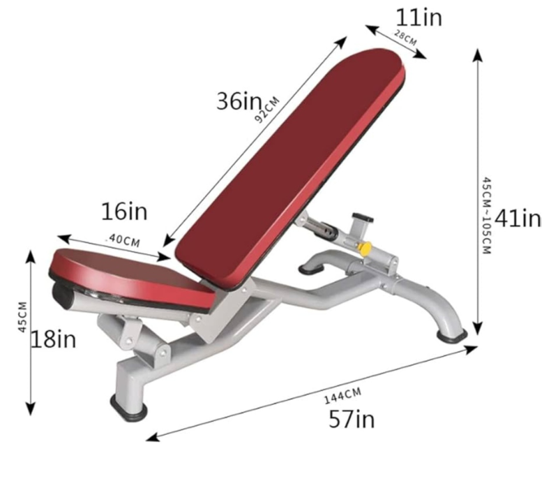 Adjustable workout bench with dimensions - Commercial Adjustable Incline Decline Weight Bench